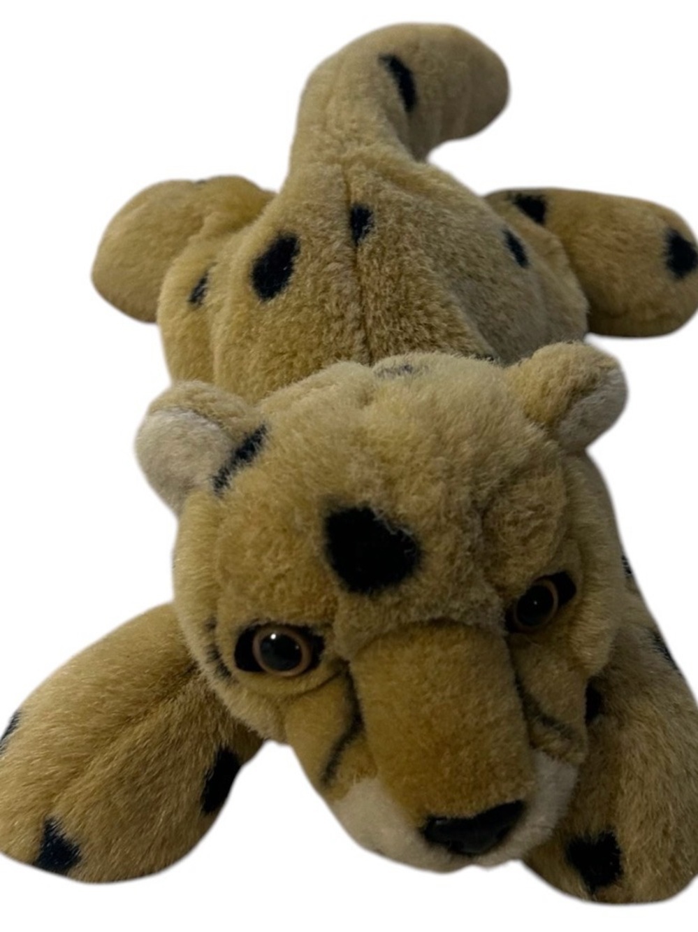 Vintage Aurora A&A Plush Cheetah Leopard Cub Stuffed Animal Rainbow Tag 90s